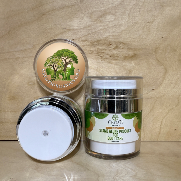 Cryo T3 Organics Gout Relief Lotion - Natural Herbal Formula for Soothing Discomfort.